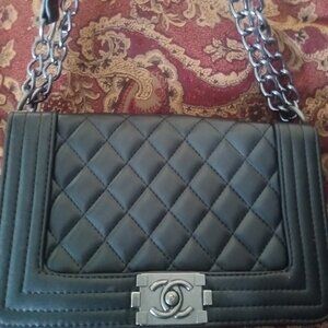Original Chanel Black quilted boy bag